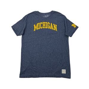 Michigan Wolverines T Shirt Mens L Large Blue The Original Retro Brand Tee